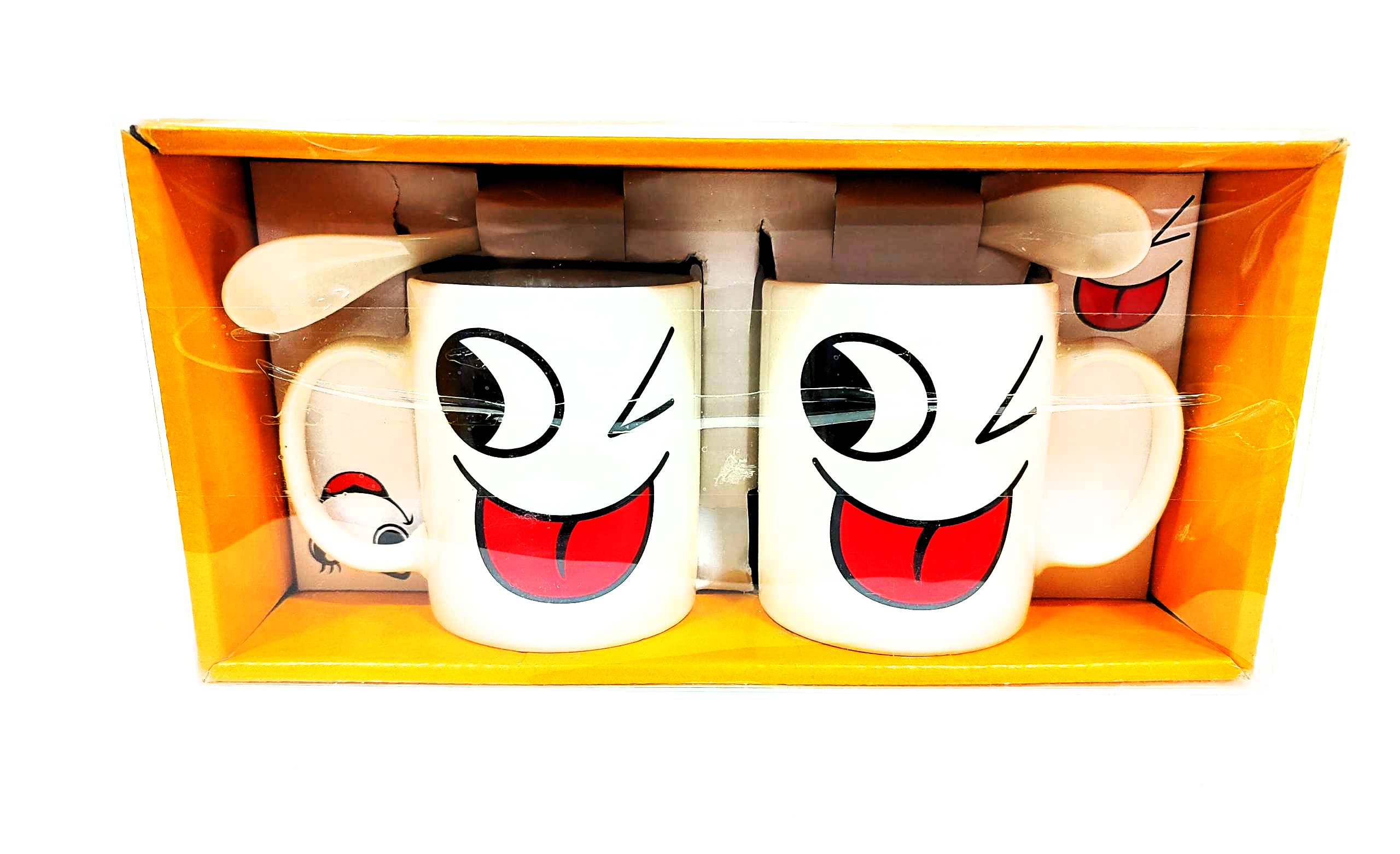 SET DE TAZAS PARA CAFE CON CUCHARILLA/ DISEÑO DE CARITA/ JY-3 - Beauty&Fashion Center