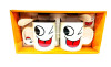 SET DE TAZAS PARA CAFE CON CUCHARILLA/ DISEÑO DE CARITA/ JY-3 - Beauty&Fashion Center