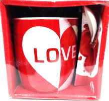 SET DE TAZA PARA CAFE CON CUCHARILLA DISEÑO LOVE/JY-1 - Beauty&Fashion Center