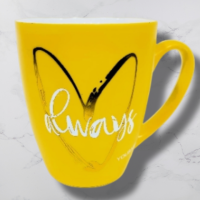 TAZA DE CAFE CON DISEÑO DE CORAZON Y PALABRA ALWAYS/ 9598-35 - Beauty&Fashion Center
