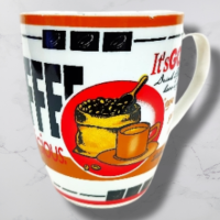 TAZA DE CAFE CON DISEÑO DE VASO DE CAFE Y FRASES EN INGLES/ 8178-16 - Beauty&Fashion Center